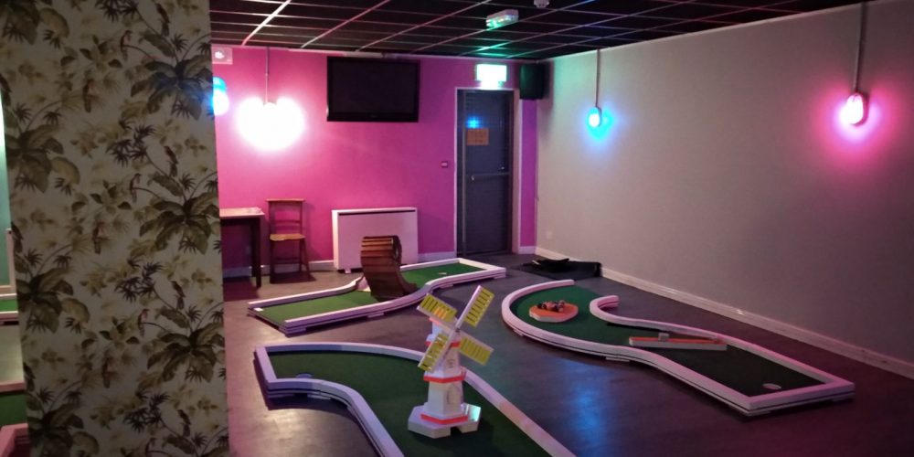 They’ve installed a crazy golf course in The Back Page pub.