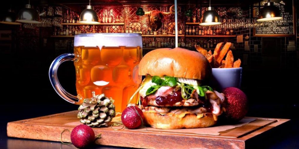 Try the festive Turkey Burger in Bull and Castle