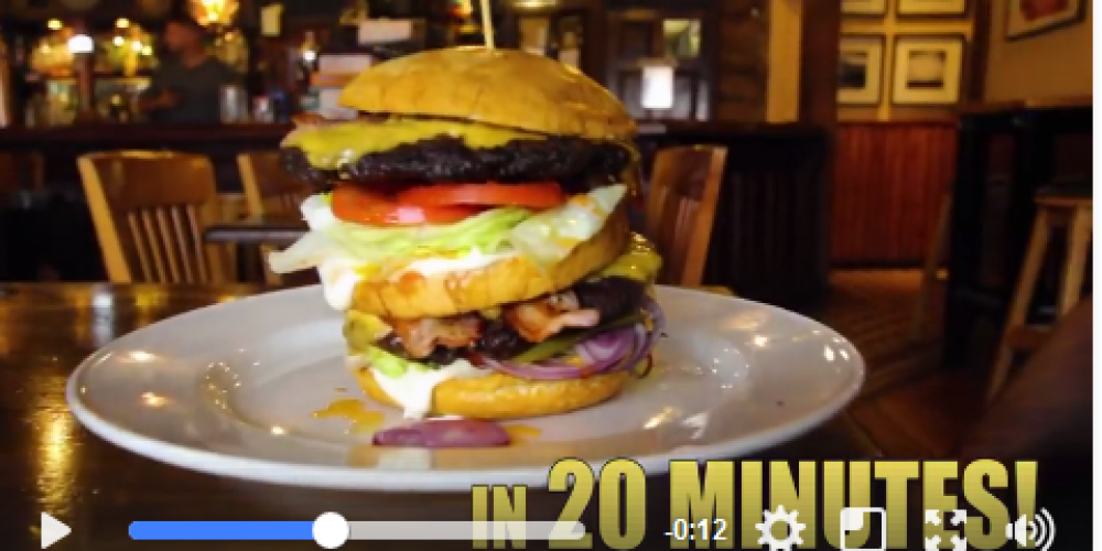Pifko bar have a Man Vs Food style burger challenge.