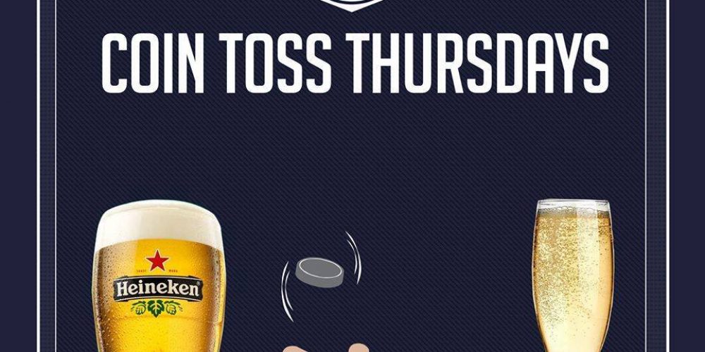 Toss a coin, win beer or prosecco.