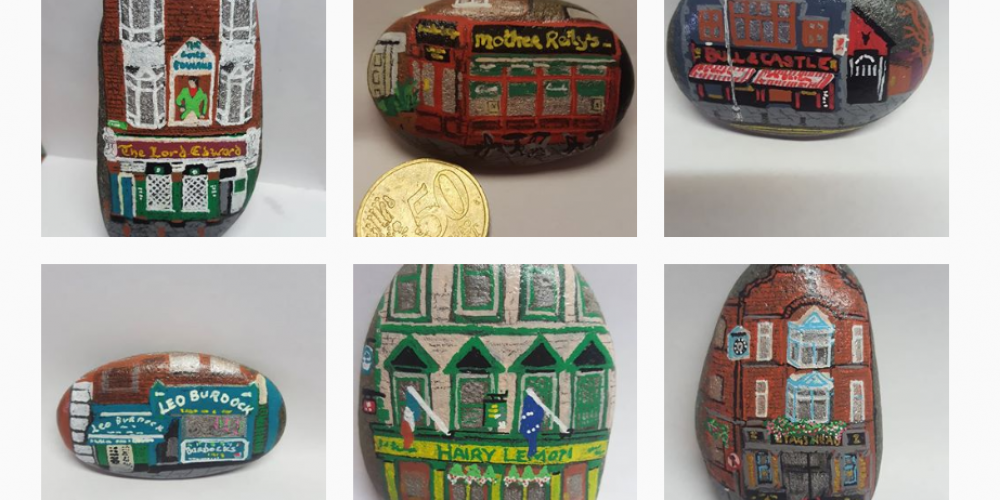 There’s an Instagram where someone paints Dublin pubs on stones and we really like it.